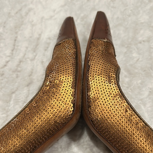Prada sequin leather Brown and copper Women's Shoes size 36.5 stiletto pumps - Picture 8 of 11